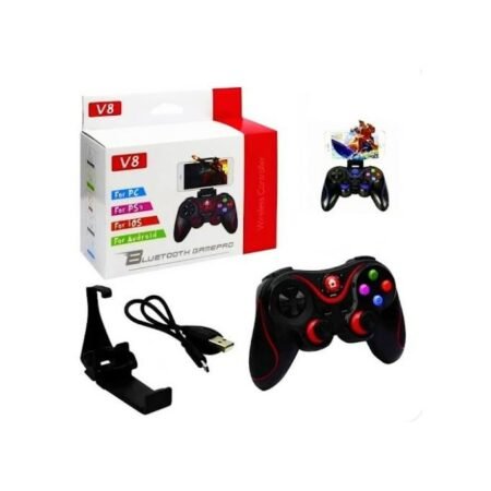 Manette Sans Fil Bluetooth - V8 - Smartphone - Noir/Rouge
